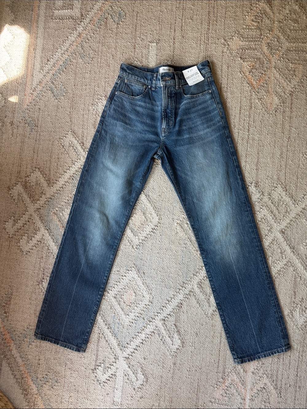 NWT Madewell The Longline Straight Jean in Greendale
